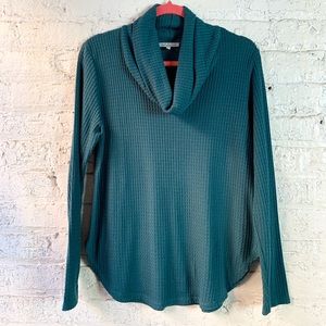 Charlotte Russe cowl neck teal sweater